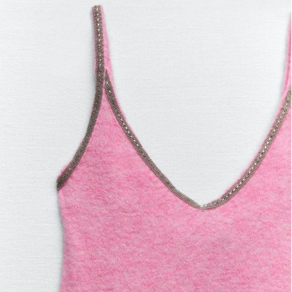 Zara Wool Alpaca Beaded Strappy Dress - Picture 5 of 5